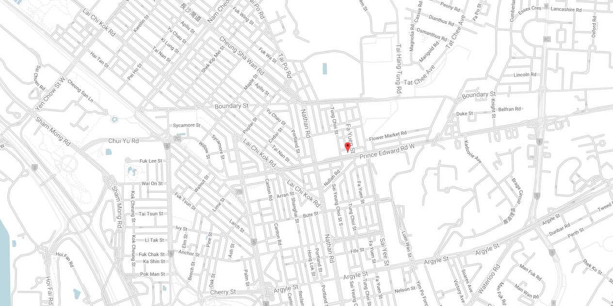 A map of the Prince Edward, Hong Kong violin classroom location